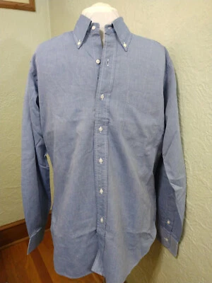 VTG Paul Stuart New York/Tokyo Sz 15 1/2 35 LS Button Down Blue Dress Shirt - Image 1 of 4
