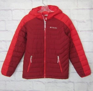 Columbia Jugend Jungen Größe L, 14/16 rot Kapuze durchgehender Reißverschluss isoliert Omni Wärme Jacke - Bild 1 von 12