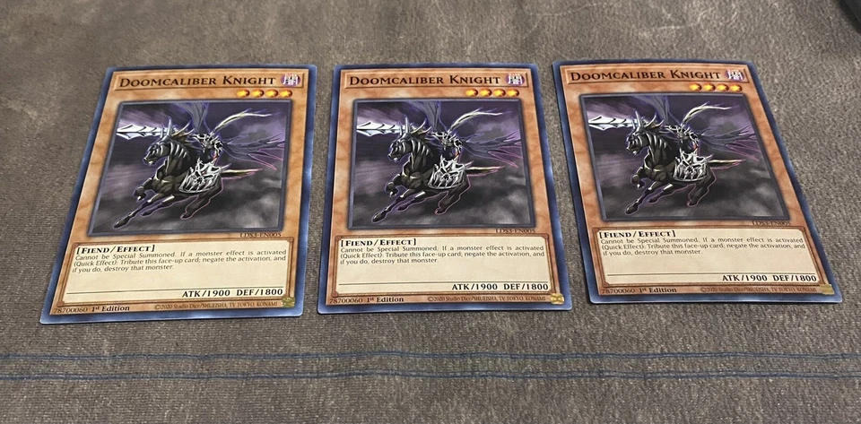 Yugioh! x3 DOOMCALIBER KNIGHT LDS3 Common 1st Ed 3x Yu-gi-oh! FAST SHIP NM - Image 1 of 1