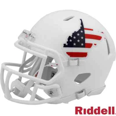 SALE WEST VIRGINIA MOUNTAINEERS STARS & STRIPES  SPEED MINI NCAA FOOTBALL HELMET - Image 1 of 2