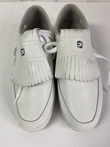FootJoy SoftJoy White Kiltie Golf Shoes Mens Size US 8W Soft Spike Style 53884 - Picture 1 of 5