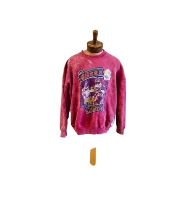 49ers Super Bowl XXIV Championship  Vintage 90S Rare Nutmeg Acid Wash Red... - Image 1 of 4