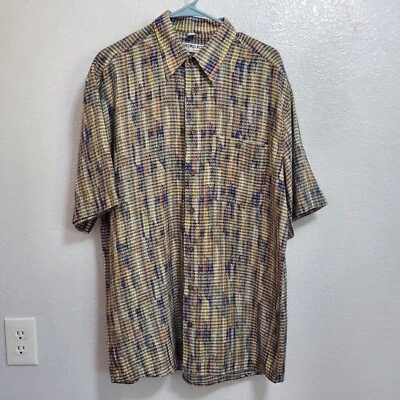 Georg Roth Germany Shirt Men 42 L Multicolor Abstract Short Sleeve Button Down - Image 1 of 4