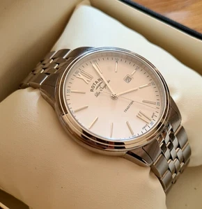 Rotary GB90194/01 Gents "Les Originales" Steel Tradition Date Swiss with box - Picture 1 of 12