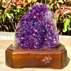 1.93LB Natural Uruguayan Amethyst Quartz Cave Geode Crystal Healing+base - Picture 1 of 16