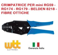 PINZA A CRIMPARE CRIMPATRICE mini RG59 RG174 RG179 BELDEN 8218 FIBRE OTTICHE