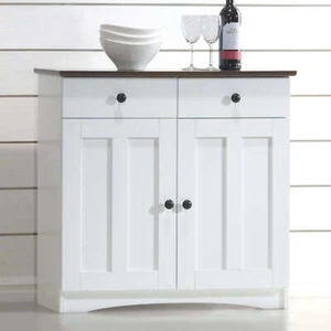 Modern Kitchen Storage Cabinet Floor Cupboard with 2-Drawers and 2-Doors Shelf - Picture 1 of 3