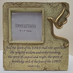 Confirmation Holy Spirit Dove Keepsake Picture Frame for 4x4 photos, 7 1/8 In - Picture 1 of 11