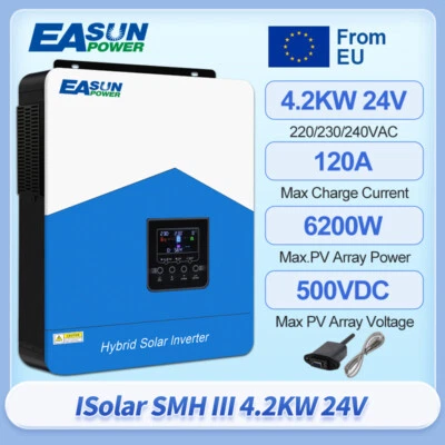 EASUNPOWER Easun 4.2KW 24V Solar Off Grid Inverter 120A MPPT Wechselrichter WIFI Output DE