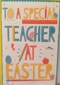 Special Teacher at Easter New Morden Greeting Card Gift For School Teacher - Picture 1 of 3