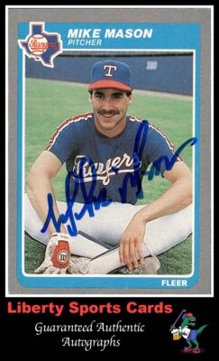 1985 Fleer Mike Mason #562 Authentic Autographed Card Texas Rangers - Image 1 of 2
