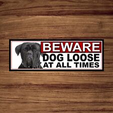 Cane Corso BEWARE DOG LOOSE METAL GATE SIGN 266mm x 87mm. (1063H2) Fence