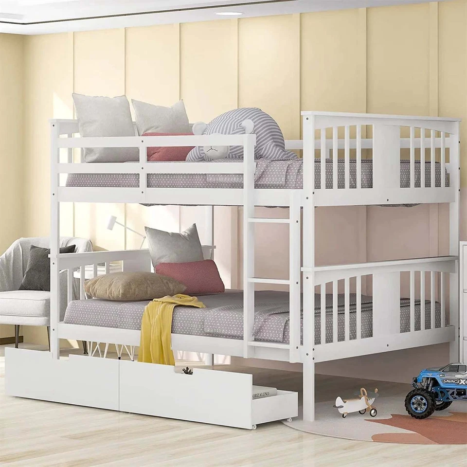 Sarah Full White Bunk Bed with Storage - Image 1 of 2