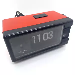 Seiko DP690T Flip Clock Alarm Red Body Vintage 1970s From Japan Tested Working - Picture 1 of 24