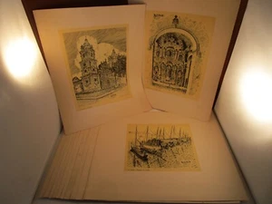 Lotto 12 stampe artistiche panamasi vintage firmate artista Walta ? 1930 - Foto 1 di 19