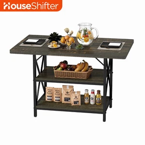 47" Dining Table 4 People Luxe Marble Kitchen 2 Tiers Rack Storage Iron Sturdy - Picture 1 of 11