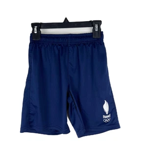 France Olympics Shorts Youth 10A - Small Navy Blue Activewear Bottoms Kids - Picture 1 of 11