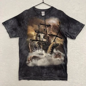 2013 The Mountain By Gregory Moore Shipwreck Octopus Kraken Tie Dye Shirt Size M - Picture 1 of 11