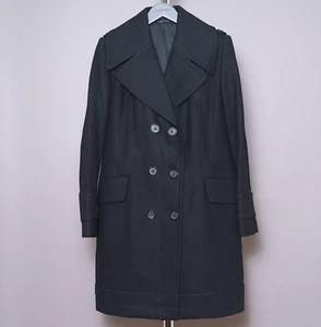 GUCCI Mens Small Coat Jacket Black Wool Double Breasted Overcoat UK34 EU44 XS - Picture 1 of 22