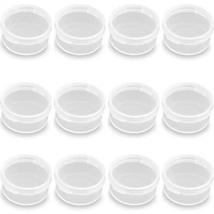 24 Pack 0.17 oz Round Plastic Containers (1.06 x H0.55 inch) Clear Bead Stora... - Picture 1 of 8