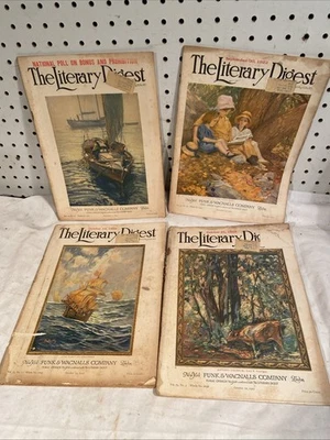 1922 Literary Digest Lot Of 4 Public Opinion Funk Wagnalls September October - Image 1 of 4