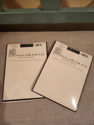 2PK Nuevas Pantimedias Donna Karan Micro Gamuza Suave Pequeñas Negro Chocolate  Foto 1 de 4