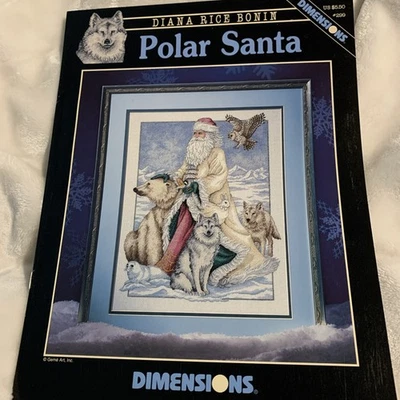 VTG DIMENSIONS CROSS STITCH POLAR SANTA BY DIANA RICE BONIN - Image 1 of 4