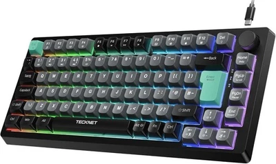 TECKNET RGB Gaming Keyboard, 83 Keys Wired Keyboard with Grey and Black  - Image 1 of 4