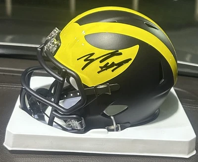 Andrew Marsh NFL Prospect Signed Michigan Wolverines Mini Helmet  - Image 1 of 2