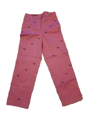 Pantalones forrados rosa BROOKS BROTHERS para mujer talla 4 veleros y ballenas bordados Foto 1 de 4