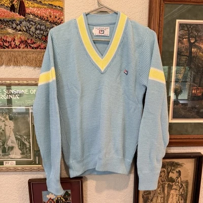 Suéter Tejido Diseñador Colección Arthur Ashe RARO Años 70/80 Talla Pequeña Foto 1 de 4