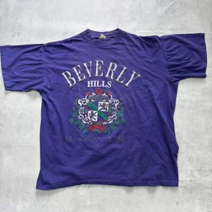 Vintage T Shirt Mens XL Purple Single Stitch Graphic Print 90s USA Tourist - Picture 1 of 5