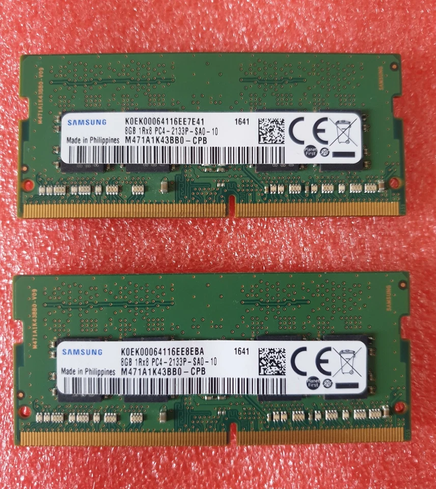 Samsung 16GB 2X8GB DDR4 PC4-17000 PC4-2133P 2133MHz 260-pin SO-DIMM ram memory - Image 1 of 1
