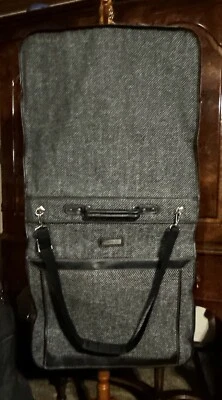 Vintage 80s Jordache Garment Travel Bag Hanging Folding Grey Tweed Luggage NWOT - Image 1 of 4