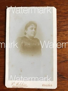 Vintage Antique CDV Card Photograph Woman France Late 1800's - Picture 1 of 3
