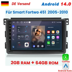 DAB+ Android 14 Autoradio Für 2005-2010 Smart Fortwo 451 Apple Carplay GPS 2+64G - Bild 1 von 12