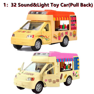 1/32 Pull Back Eis Essen LKW Van Modell Auto Diecast Spielzeug Kinder Geschenk