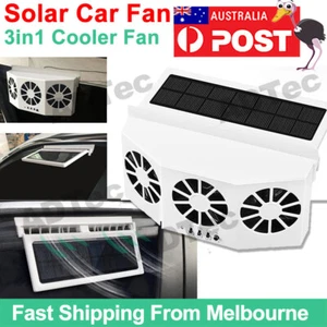 Solar Charging Car Exhaust Fan Air Vent Conditioner Cooler Fans (White) OZ - Picture 1 of 10