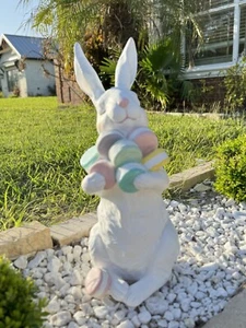 24’’Easter Bunny Holding Macaroons Pastel Easter Spring Outdoor/Indoor - Picture 1 of 9