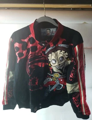 JH Design Betty Boop Red/Black Women Motorcycle Club Jacket - Size  3XL. - Image 1 of 4