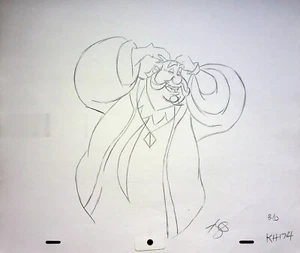 Lápiz dibujado a mano de producción de princesas encantadas firmado por el rey Hubert de Disney - Imagen 1 de 2