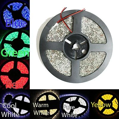5M 16.4ft 5050 SMD 300 LED Waterproof Strip Lighting 12V FLEXIBLE 7 color DIY - Image 1 of 4