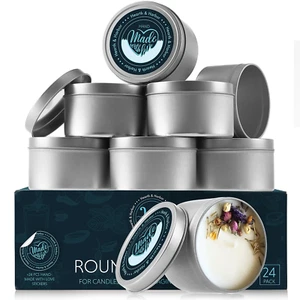 Metal round Candle Tins with Lids 8 Oz, Candle Containers for Candle Making with - Picture 1 of 12