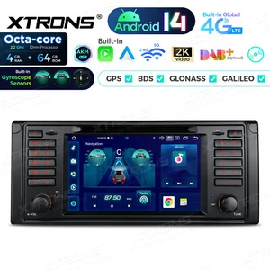 8-Core 4G LTE 64G Android 14 Car Radio DSP 7" GPS DVD for BMW 5 Series M5 E39 - Picture 1 of 20