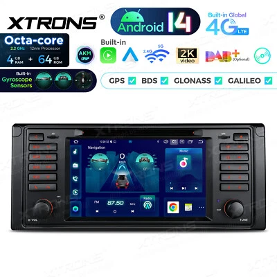 8-Core 4G LTE 64G Android 14 Car Radio DSP 7" GPS DVD for BMW 5 Series M5 E39 - Image 1 of 4
