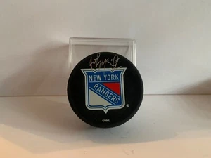 John Maclean New York Rangers Autographed Official NHL Hockey Puck Team Logo - Picture 1 of 6