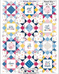 RILEY BLAKE, PURE DELIGHT, P10098, INSPIRATIONAL WORDS, FABRIC PANEL 36"X42" - Picture 1 of 2