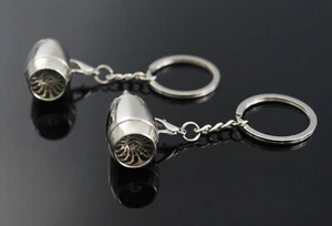 2x PCS - Hanging Pendant Car Keychain Key Ring Jet Airplane Plane Turbine Engine - Picture 1 of 12