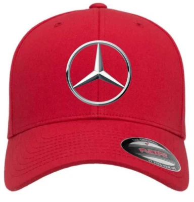 Gorra de béisbol Mercedes Benz Logo AMG Red Hat 5001 Flexfit impresa DTF S/M y L/XL Foto 1 de 4