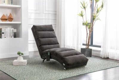 Chaise Sillón Interior Ocio Sofá Lino Sofá Individual Sala de estar Gris Oscuro Foto 1 de 4